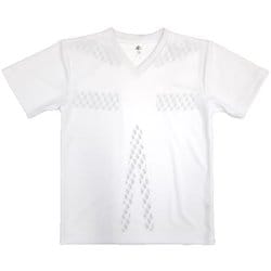 リライブシャツ 半袖 男女兼用 プリントタイプ Vネック ポリエステル ホワイト Lサイズ TPV-001-WHT-L