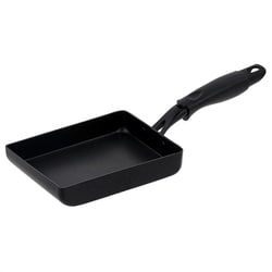 卵焼き フライパン 13×18cm エッグパン IH ガス火 対応 ブラック 調理の相棒 軽量 こびりつきにくい お手入れ簡単 NQ-0364