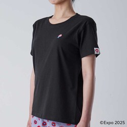 EXPO 2025 大阪・関西万博 レディース インナーTシャツ 半袖 丸首 ミャクミャクワンポイント M クロ 8015-50