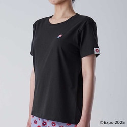EXPO 2025 大阪・関西万博 レディース インナーTシャツ 半袖 丸首 ミャクミャクワンポイント L クロ 8015-50