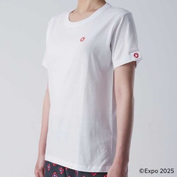 EXPO 2025 大阪・関西万博 レディース インナーTシャツ 半袖 丸首 シンボルマークワンポイント L シロ 8015-51