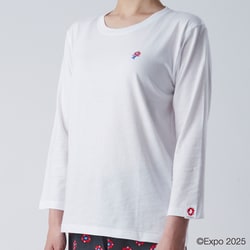 EXPO 2025 大阪・関西万博 レディース インナーTシャツ 長袖 丸首 ミャクミャクワンポイント M シロ 8015-52