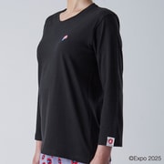 EXPO 2025 大阪・関西万博 レディース インナーTシャツ 長袖 丸首 ミャクミャクワンポイント LL クロ 8015-52