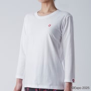 EXPO 2025 大阪・関西万博 レディース インナーTシャツ 長袖 丸首 シンボルマークワンポイント M シロ 8015-53