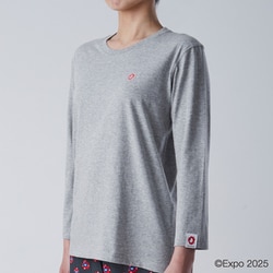 EXPO 2025 大阪・関西万博 レディース インナーTシャツ 長袖 丸首 シンボルマークワンポイント M グレー 8015-53