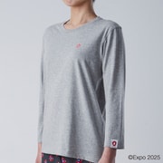 EXPO 2025 大阪・関西万博 レディース インナーTシャツ 長袖 丸首 シンボルマークワンポイント LL グレー 8015-53