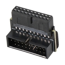 マザーボード用 切り欠き手前 19ピン USB3.0ピンヘッダー用L型コネクター OWL-USB3L01