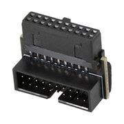 マザーボード用 切り欠き後ろ 19ピン USB3.0ピンヘッダー用L型コネクター OWL-USB3L02