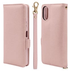7968XP106BHSLPK [Xperia 10 VI用 手帳型 カード入れ おしゃれ スタンド機能 シンプル ハンドストラップ付き マグネット式 ライトピンク エクスペリア]