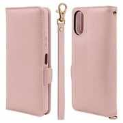 7968XP106BHSLPK [Xperia 10 VI用 手帳型 カード入れ おしゃれ スタンド機能 シンプル ハンドストラップ付き マグネット式 ライトピンク エクスペリア]