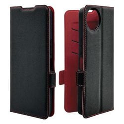 8010AW4BSMBKR [AQUOS Wish4用 手帳型 薄型 カード入れ おしゃれ スタンド機能 シンプル サイドマグネット アクオス BK RD]