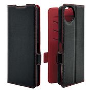 8010AW4BSMBKR [AQUOS Wish4用 手帳型 薄型 カード入れ おしゃれ スタンド機能 シンプル サイドマグネット アクオス BK RD]