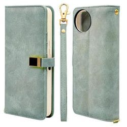 8014AW4BVILBL [AQUOS Wish4用 手帳型 viviana ミラー付き 鏡 おしゃれ レディース ハンドストラップ付き マグネット式 ライトブルー アクオス]