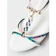 ビジューナサンダル L WHITE 4COP9205