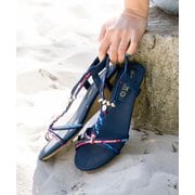 ビジューナサンダル M NAVY 4COP9205
