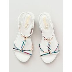 ビジューナサンダル M WHITE 4COP9205