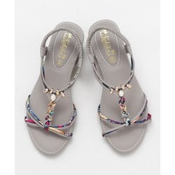 ビジューナサンダル L GRAY 4COP9205