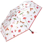 PLV001-017-002 [Wpc. plantica×Wpc. フラワーアンブレラ プラスティック ミニ レッド 雨傘 ビニール傘 折りたたみ傘]