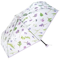 Wpc. plantica×Wpc. フラワーアンブレラ プラスティック ミニ ラベンダー 雨傘 ビニール傘 折りたたみ傘 PLV001-027-002