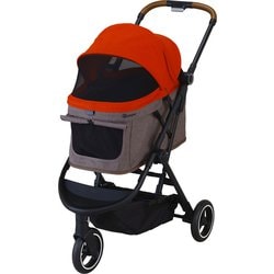 ペットカート lulutail（ルルテイル） キラウエアレッド×グレージュ 折り畳み式 耐荷重20kg