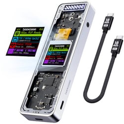LCD搭載 ポータブルSSDケース Smart SSD Enclosure Pro シースルーデザイン シルバー DSWC1C-ES-IPT