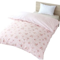 掛けふとんカバー 綿100％ シングルロングサイズ（約150×210cm） ローズ柄 ピンク CT12115-16