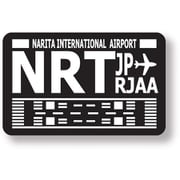 54774 [スリーレターコードステッカー NRTランウェイ ブラック 空港 成田国際空港 スーツケース 目印 記念 お土産 日本 JAPAN]