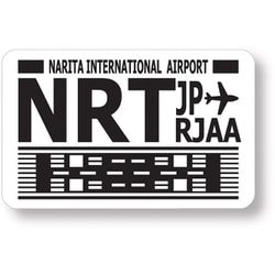 54775 [スリーレターコードステッカー NRTランウェイ ホワイト 空港 成田国際空港 スーツケース 目印 記念 お土産 日本 JAPAN]