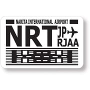 54775 [スリーレターコードステッカー NRTランウェイ ホワイト 空港 成田国際空港 スーツケース 目印 記念 お土産 日本 JAPAN]