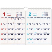 203913-01 [2025年1月始まりカレンダー CUBIX 壁掛けA4 2ヶ月 ホワイト]