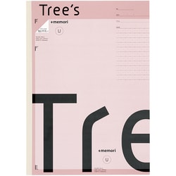 Tree’s ノート A4 プラスメモリ U罫 40枚 スモークピンク TRPUA4