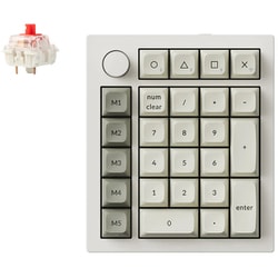Keychron Q0 Max QMK ワイヤレスカスタム・テンキー 組み立て済み / シェルホワイト / Gateron Jupiter スイッチ（ホットスワップ）赤軸 Q0M-P1