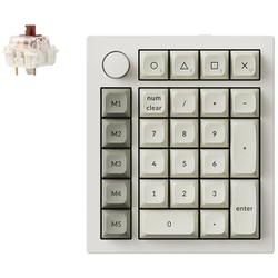 Keychron Q0 Max QMK ワイヤレスカスタム・テンキー 組み立て済み / シェルホワイト / Gateron Jupiter スイッチ（ホットスワップ）茶軸 Q0M-P3