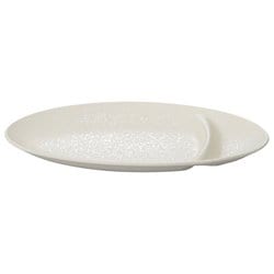 餃子皿 石目塗 白