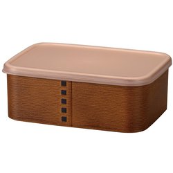 わっぱ保存容器 長角 450ml 茶