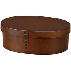 わっぱ小判一段ランチBOX（仕切付） ブラウン