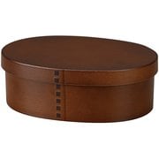 わっぱ小判一段ランチBOX（仕切付） ブラウン