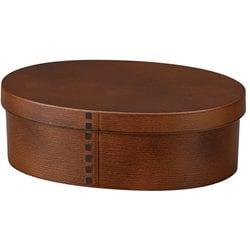 わっぱ小判一段ランチBOX（仕切付） （大） ブラウン