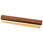 箸・木目箸箱セット 19.5cm ブラウン