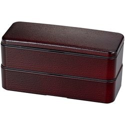 長角木目スクウェア弁当 溜塗