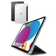 iPad 10.9インチ 第10世代 2022年 用 ケース レザー カバー 手帳型 スリープ対応 マグネット フラップ 2アングル スタンド機能 背面クリア 軽量 超薄型 ブラック TB-A22RWVBKN
