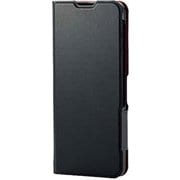 PM-S243PLFUBK [BASIO active2/シンプルスマホ7/BASIO active/シンプルスマホ6 ケース レザー カバー 手帳型 マグネット フラップ 衝撃吸収 超軽量 薄型 スタンド機能付 UltraSlim ブラック]