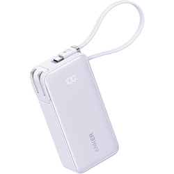 Anker Power Bank 10000mAh Fusion Built-In USB-C ケーブル パープル A1637NV1