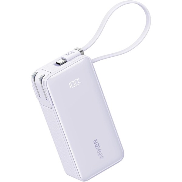 アンカー AnkerA1637NV1 [Anker Power Bank 10000mAh Fusion Built-In USB-C ケーブル パープル]Ω