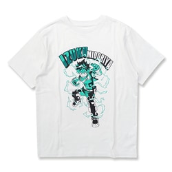 僕のヒーローアカデミア Ｔシャツ 緑谷出久 WHITE Mサイズ [キャラクターグッズ]