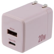 USB急速充電器 20W USB PD(パワーデリバリー)/QC(クイックチャージ)対応 USB-C×1/USB-A×1 折りたたみコネクタ JYU-ACU011P