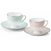 97104-20861 [オーロラ ティーコーヒー兼用カップ＆ソーサー ペア （ピンク＆ブルー） 210cc]