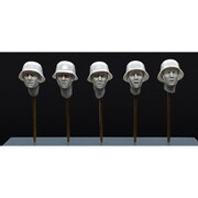 ARPAH35013 1/35 WW.II ドイツ軍 M42 ヘルメット着用頭部 緊張した顔 5種セット [組立式プラスチックモデル]