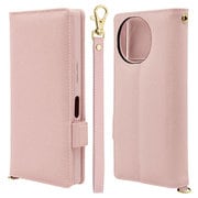 8031AR9BHSLPK [AQUOS R9用 手帳型 カード入れ おしゃれ スタンド機能 シンプル ハンドストラップ付き マグネット式 ライトピンク アクオス]