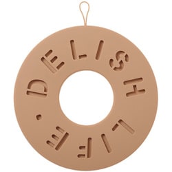 Delish Life シリコントリペット 鍋敷き サークル 約直径18cm×高さ0.6cm ミルクブラウン 4583